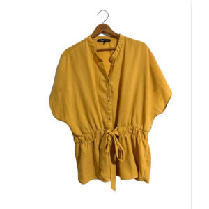 Sweet Rain MUSTARD Blouse With Attached Belt - Women's 2X